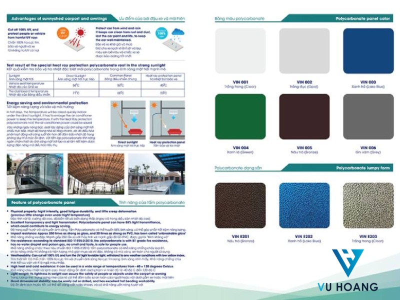 Bảng màu tấm nhựa Poly