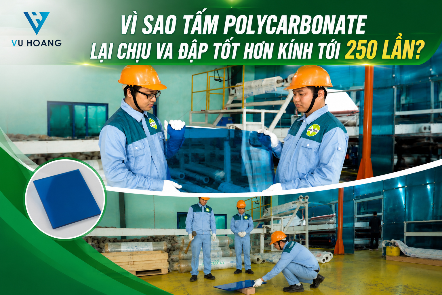 Vì sao tấm Polycarbonate lại chịu va đập tốt hơn kính tới 250 lần?
